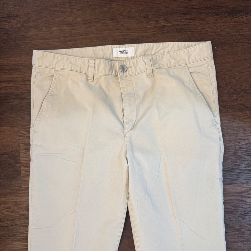 WESC Stockholm Chino Pants Alessandro W36 L32 Beige Casual Menswear - Picture 3 of 9
